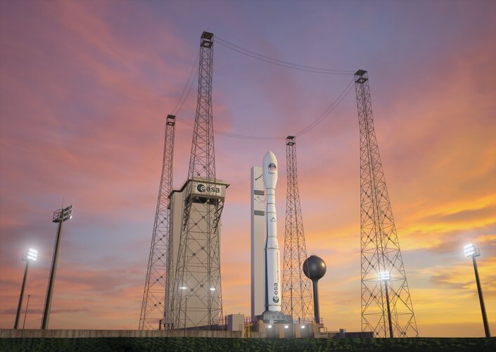 Artist's view of Vega-C on the launch pad