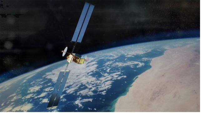 Artist's impression of OneSat telecommunications satellite