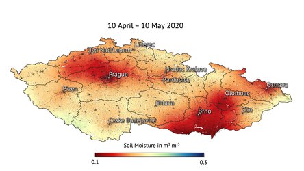 Soil moisture conditions from 10 April to 10 May 2020