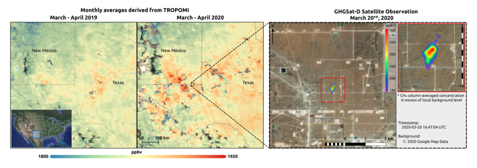 Methane concentrations over the Permian Basin