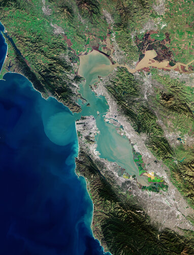 The Copernicus Sentinel-2 mission takes us over San Francisco Bay in the US state of California.