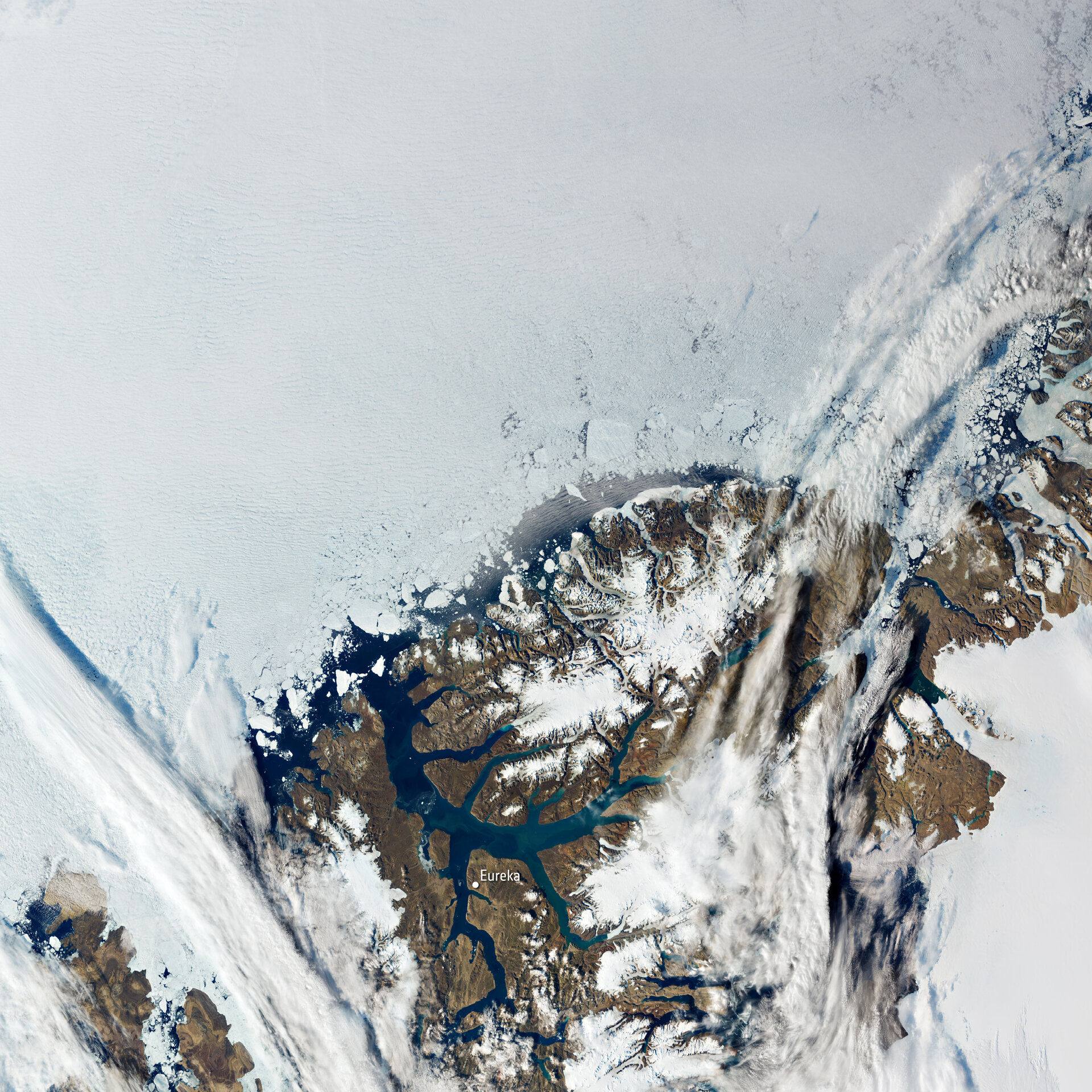 Captured on 11 August by the Copernicus Sentinel-3 mission, this image shows Eureka in the Canadian territory of Nunavut.