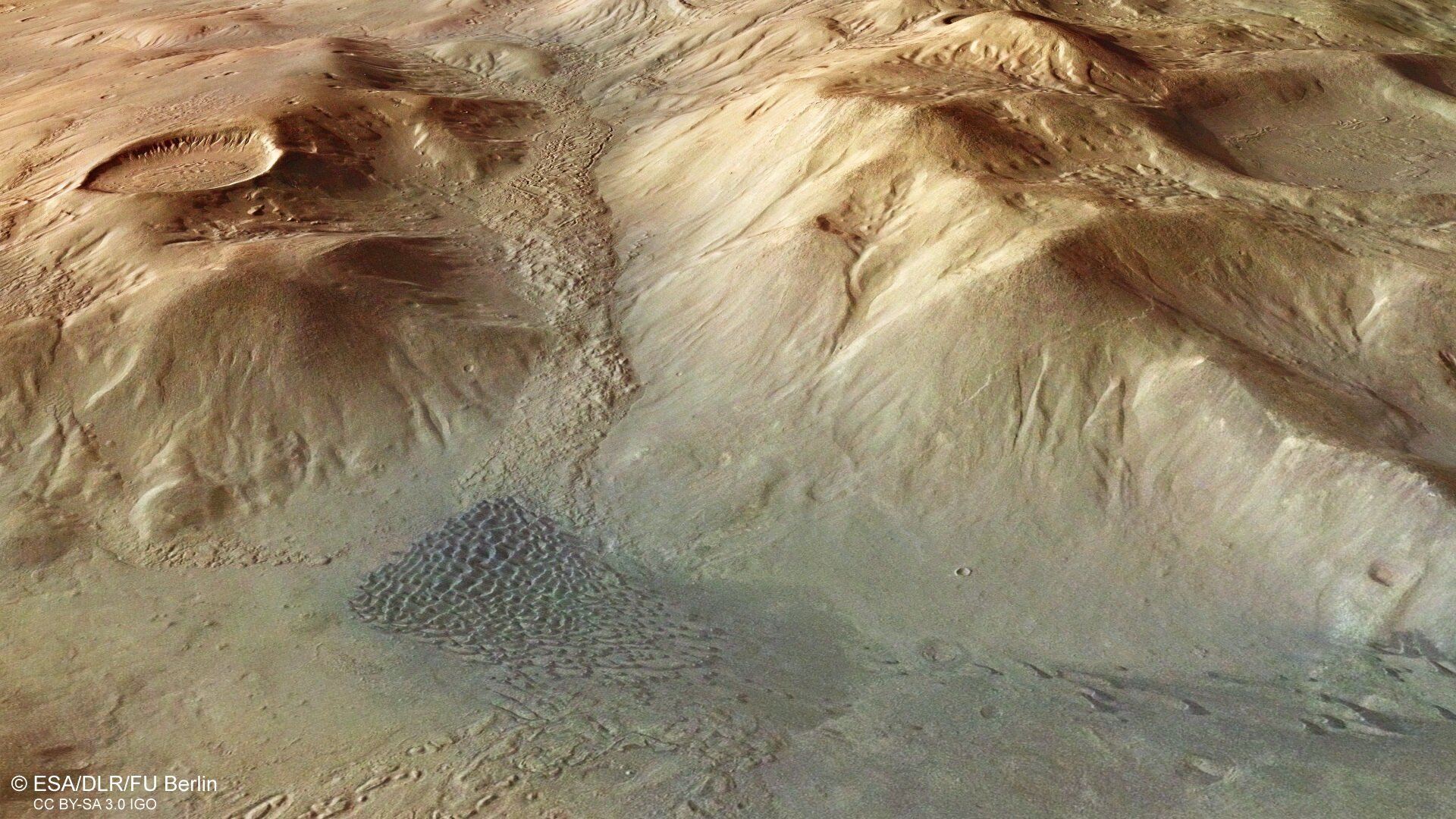 3D view of the Nereidum Mountain Range on Mars