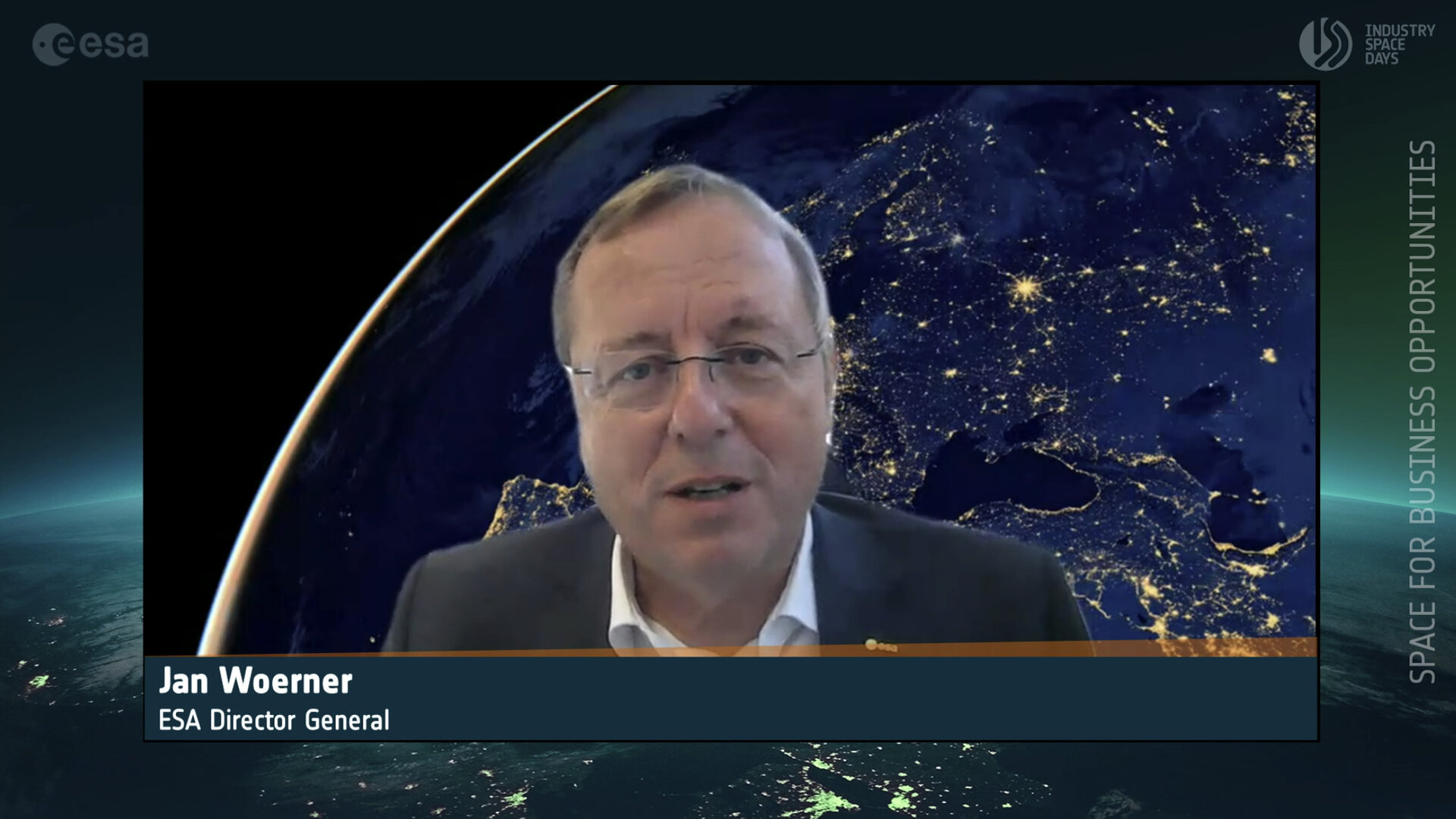 Jan Wörner, ESA Director General welcomed participants to the online Industry Space Days on 16–17 September 2020