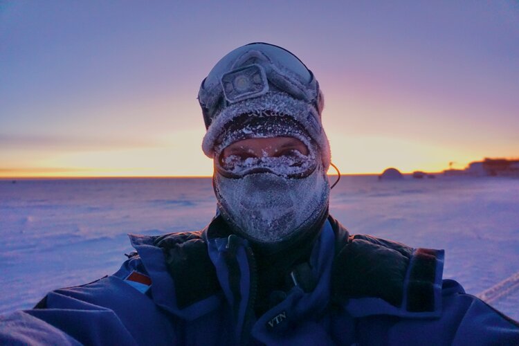 Outside in Antarctica