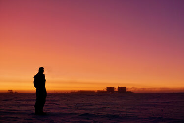 Red dawn in Antarctica