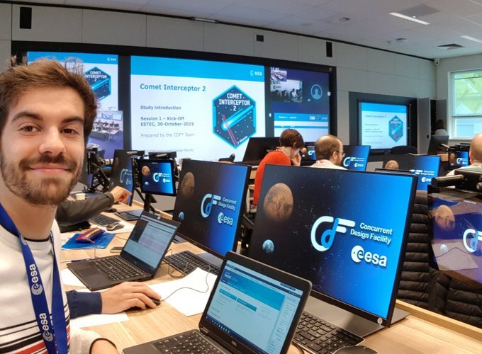 Corentin lors de la session de design concourant pour la mission Comet Interceptor de l'ESA