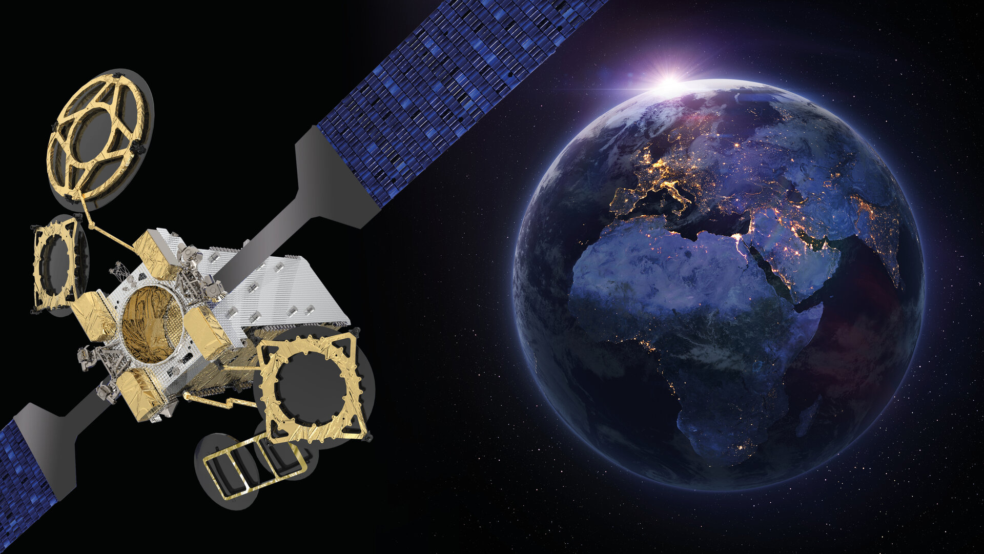 Artist's impression of the Eutelsat 10B telecommunications satellite