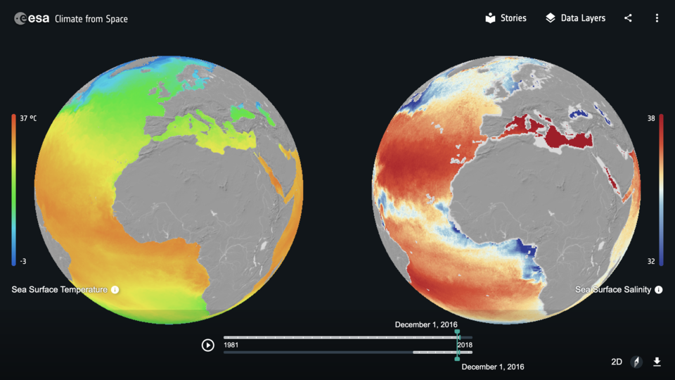 Le climat depuis l’espace : la température de surface des mers