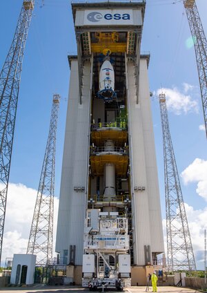 SEOSAT-Ingenio ready for positioning at the top of the launch tower