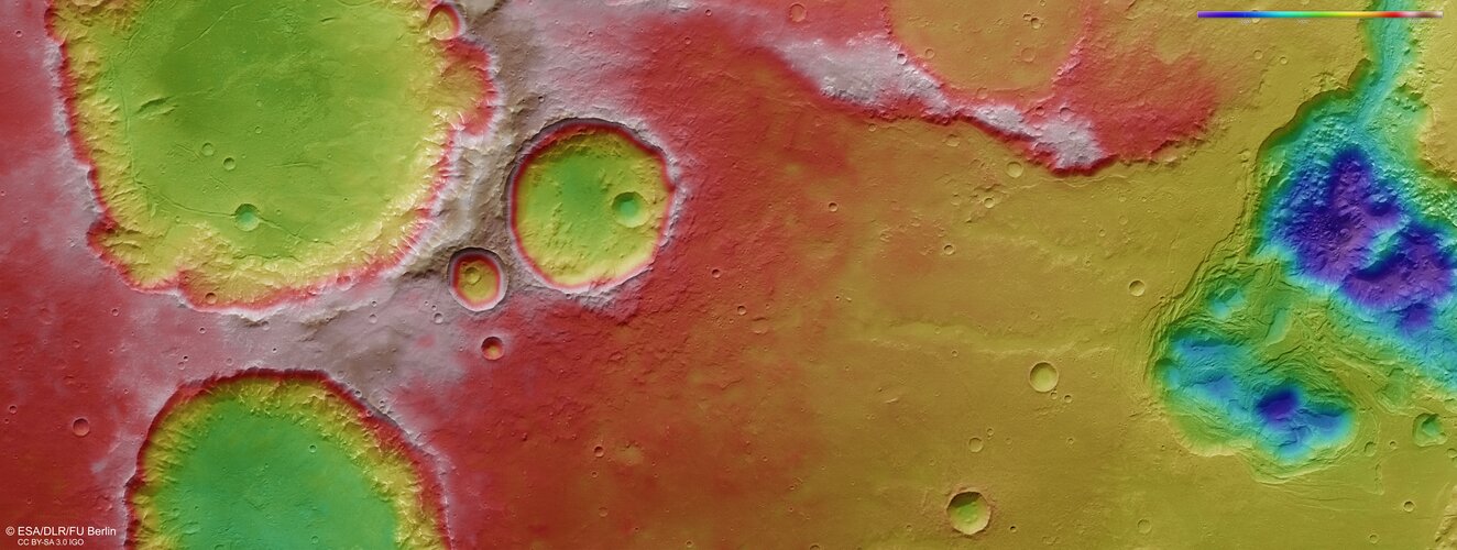 Topographic view of Mars’ Pyrrhae Regio