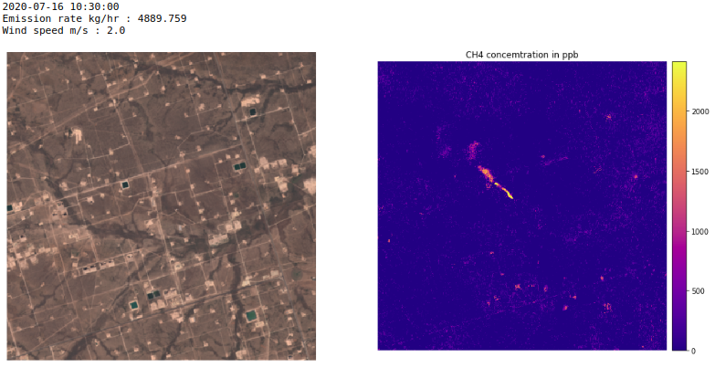 Methane hotspot detected with Copernicus Sentinel-2 imagery