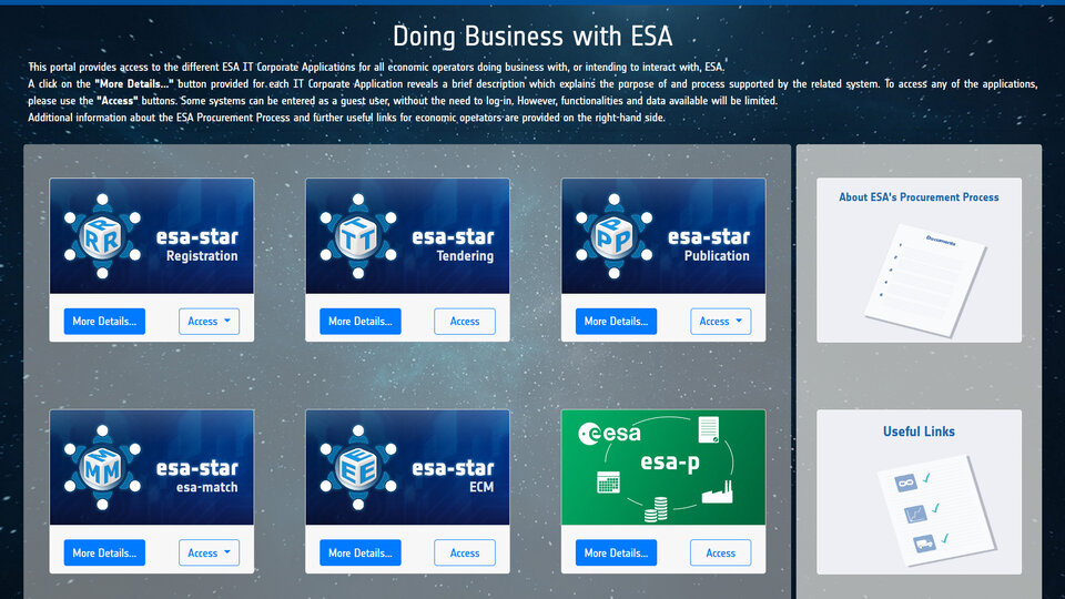 Tools for doing Business with ESA 