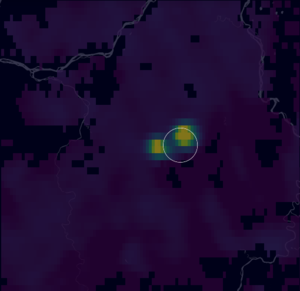 Sentinel-5P imagery of a double-cloud pattern in Russia