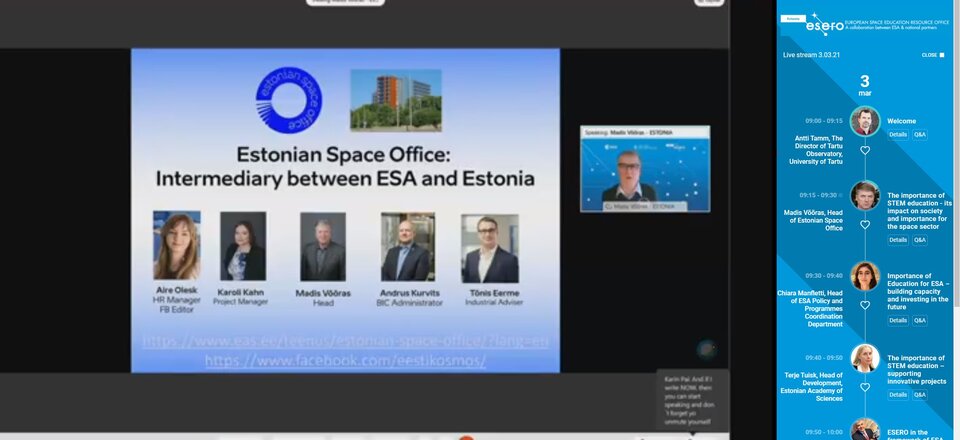 ESERO Estonia virtual launch 