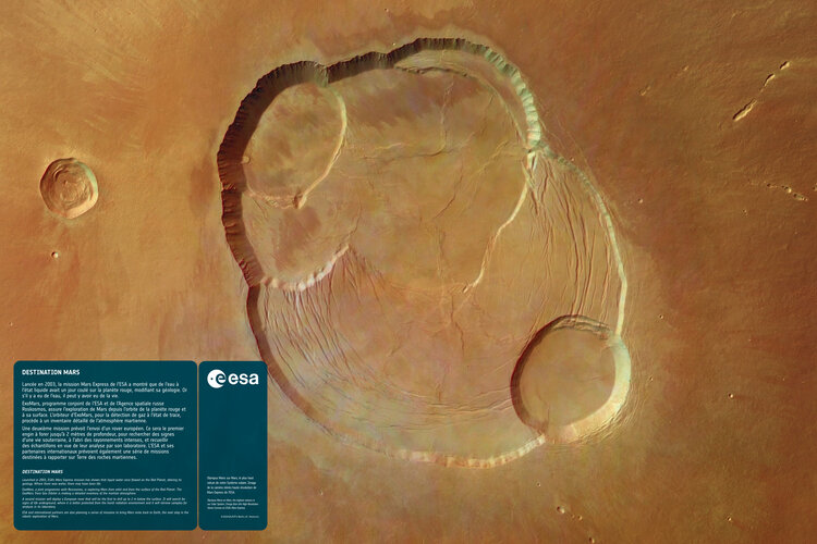 Olympus Mons sur Mars, le plus haut volcan de notre Système solaire. Image de la caméra stéréo haute résolution de Mars Express de l'ESA.