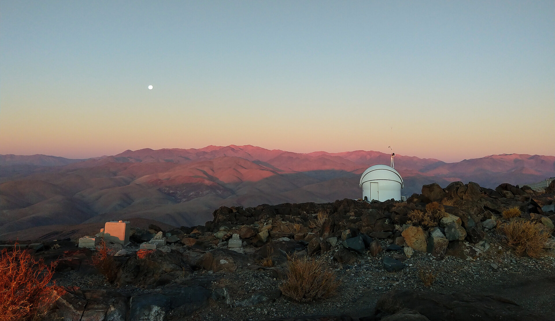 ESA's Test-Bed Telescope 2 at sunset at ESO's La Silla Observatory in Chile