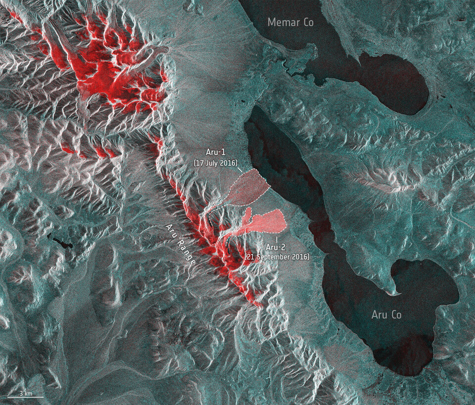 Glacier avalanches in Tibet’s Aru mountain range