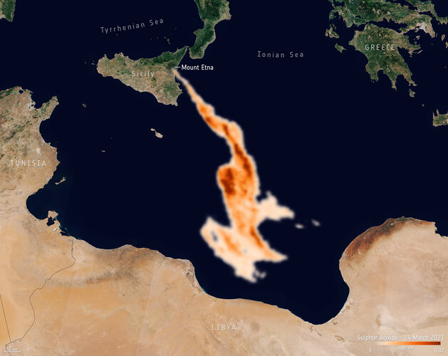 Sulphur dioxide concentrations on 24 March 2021