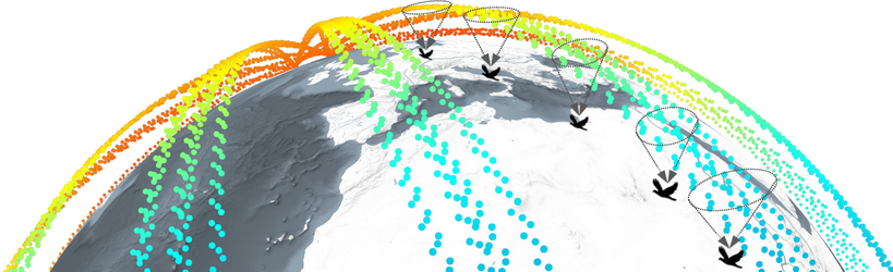 Data from Swarm overpasses with GPS tracking points of migratory animals