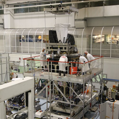 Final mating of the Flexible Combined Imager to the satellite
