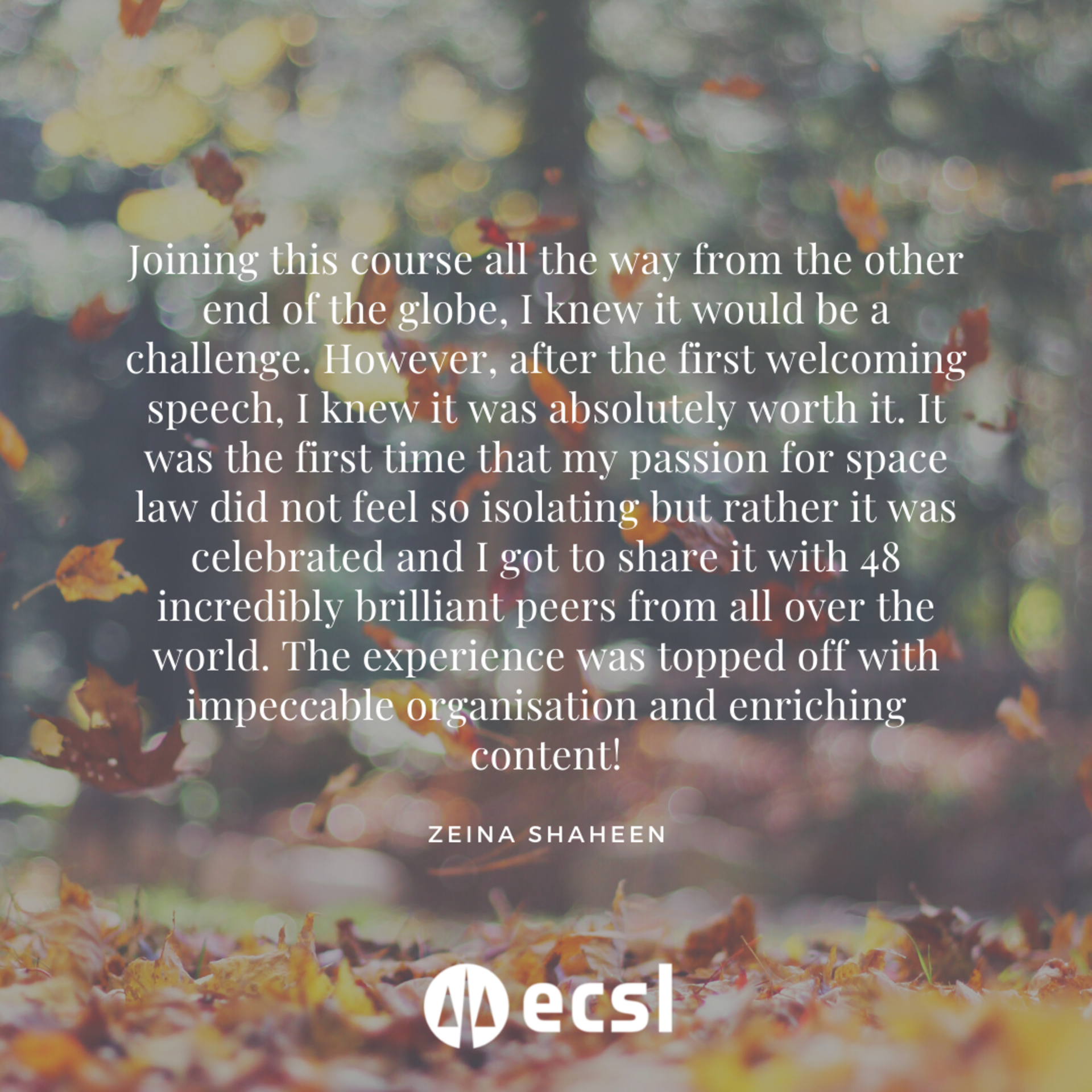 ECSL Summer Course Statement - Zeina Shaheen