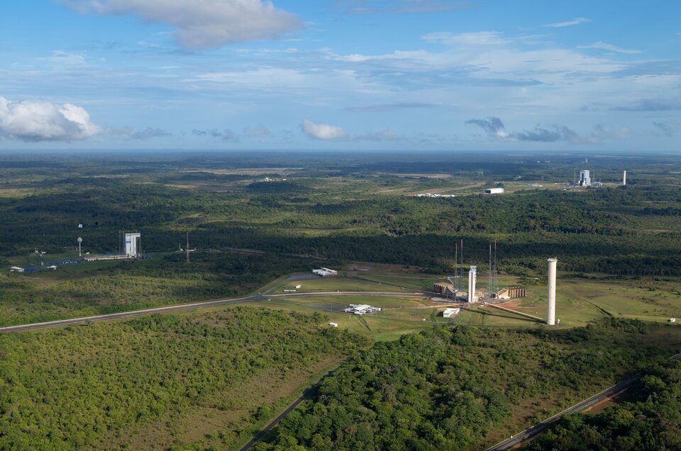 Les zones de lancement Vega, Ariane 5 et Ariane 6 au Port spatial de l'Europe