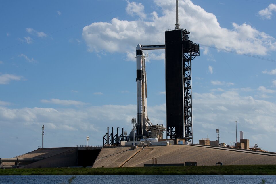 Falcon 9 Crew Dragon readied for the launch of Crew-3