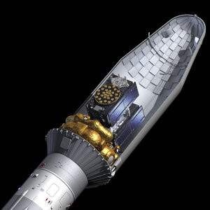 Galileos 27-28 atop Soyuz launcher