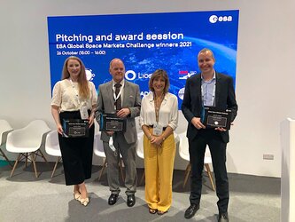 ESA's Géraldine Naja presented awards at the IAC 2021