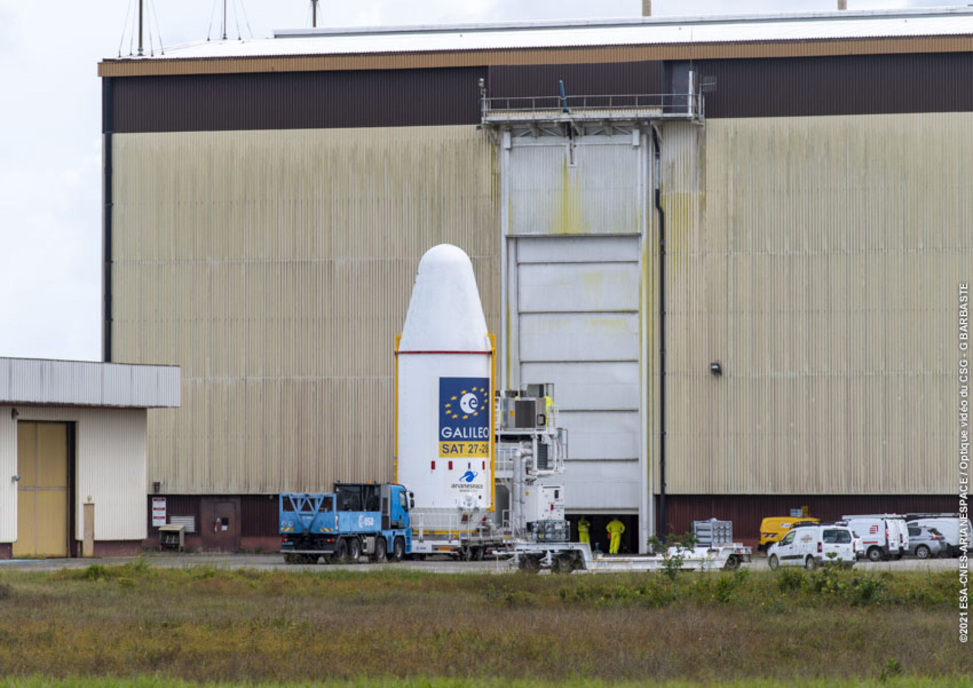 Galileo upper composite transported to launch site