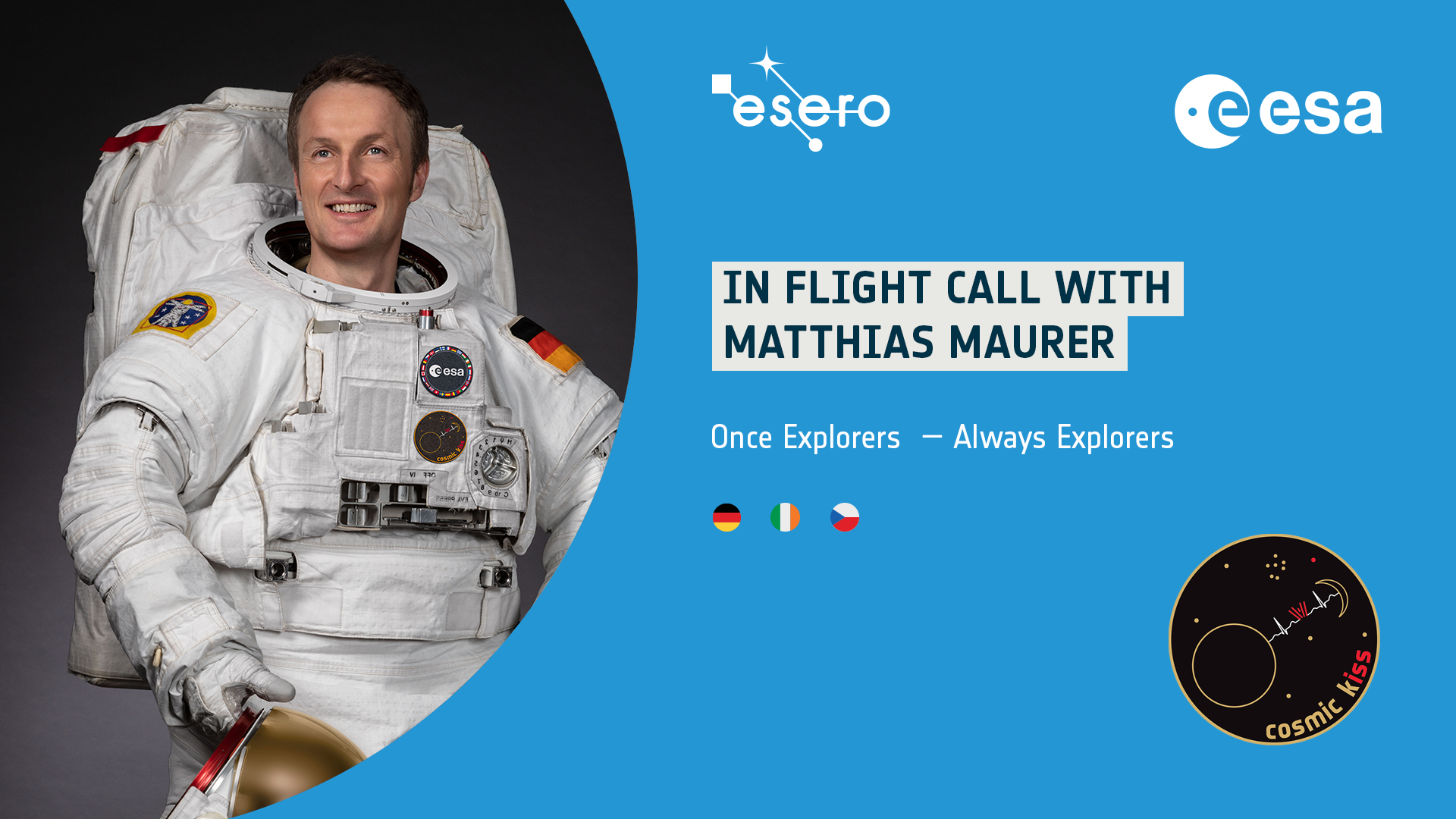 In flight call with Matthias Maurer and ESEROs Germany, Ireland and Czech Republic
