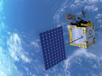 Artists impression of a OneWeb satellite to be deorbited at the end of its active lifetime