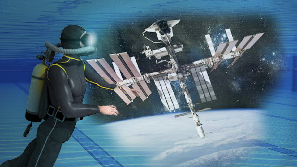 Underwater virtual reality for astronaut training