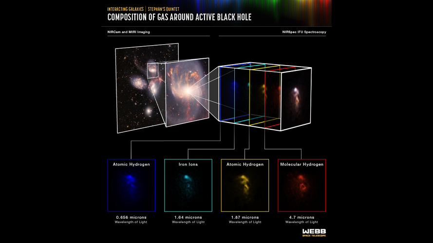 Composition of gas around active black hole (NIRSpec IFU)