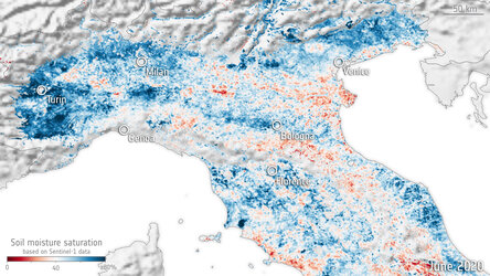 Soil moisture June 2020 northern Italy