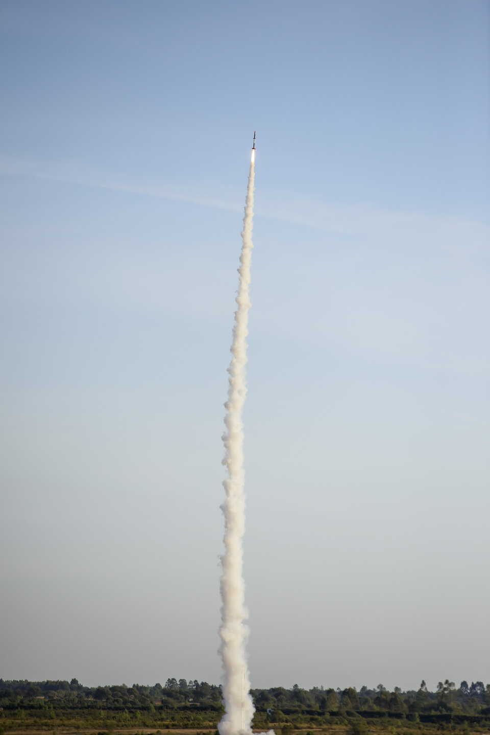 Launch of a student rocket during the European Rocketry Challenge 2021