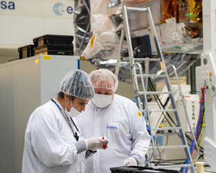 Detailed checks during EarthCARE’s cloud profiling radar deployment test