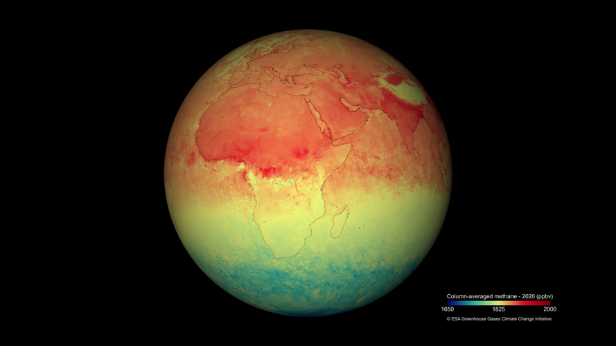 Global methane concentrations