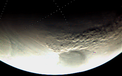 Mottled clouds of dust in a martian storm 