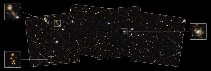 Webb glimpses field of extragalactic PEARLS, studded with galactic diamonds