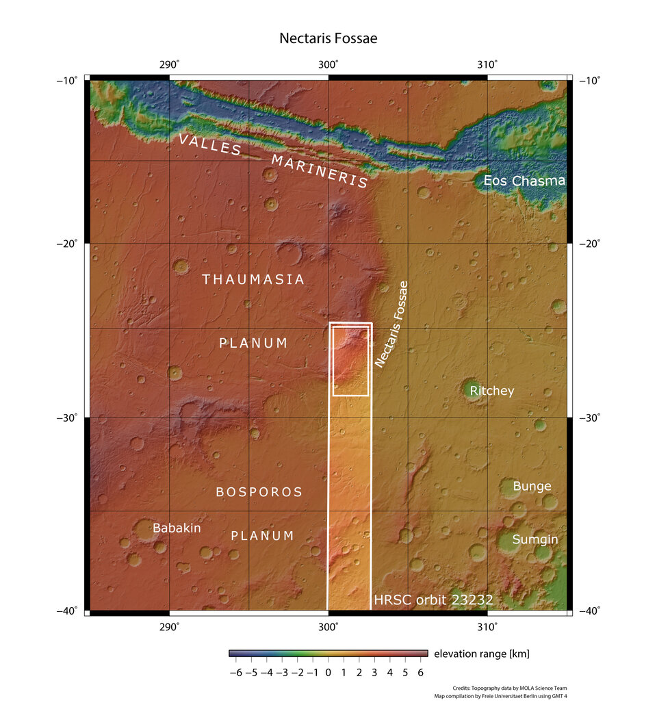 A broader view of Nectaris Fossae and Protva Valles