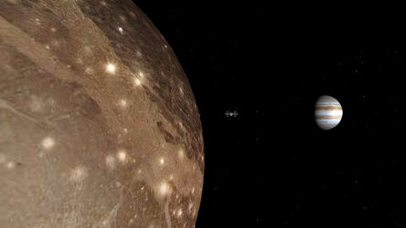 Juice flyby of Ganymede (artist’s impression)