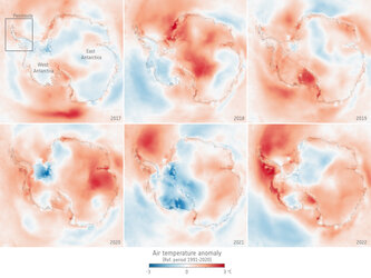 Antarctica air temperature anomaly