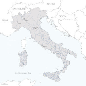 Map of the roads under direct operational management by ANAS