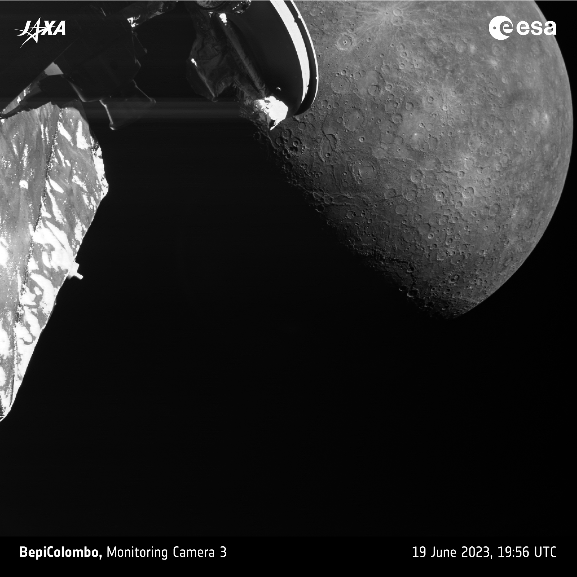 BepiColombo images Mercury during its third of six gravity assist flybys