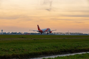 easyJet plane takes off from runway