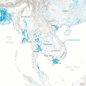 Irrigated areas Southeast Asia and corresponding land-cover classification map