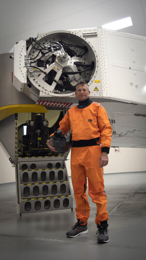Andreas Mogensen during a centrifuge training session