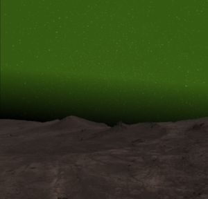  Green glow in the martian night